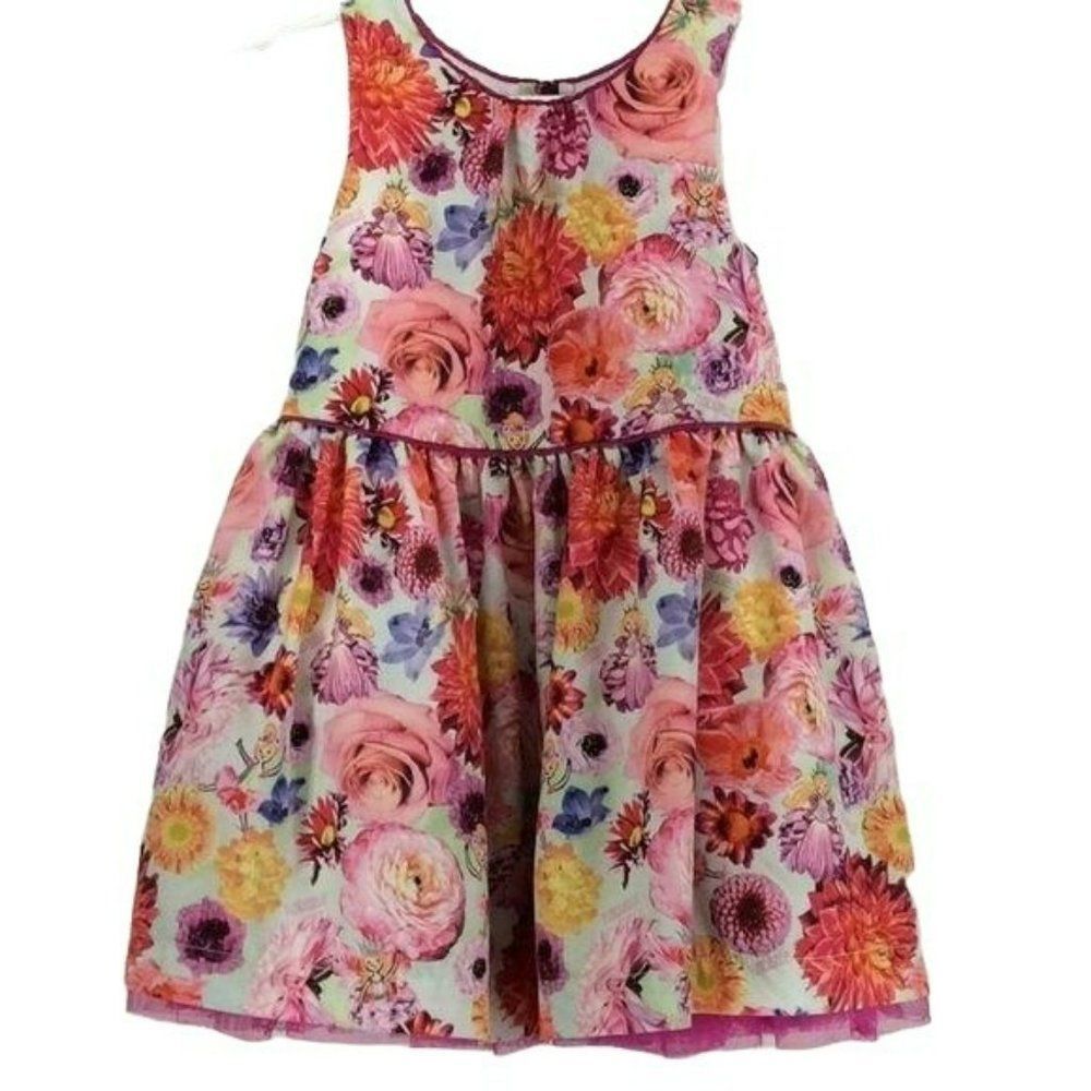 Florabelle Girl's Floral Pink Spring Fairy People Sleeveless Tulle Dress Size 3T